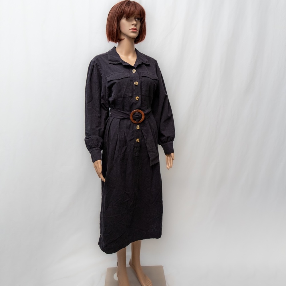 Free People Audrey Button Down Midi Shirt Dress size Small NWT - Picture 7 of 12